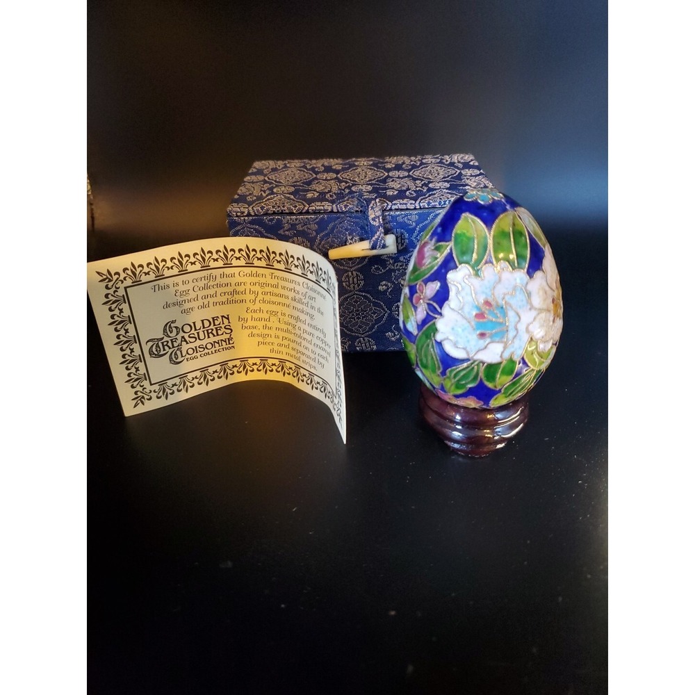 Vintage Golden Treasures Cloisonne Egg